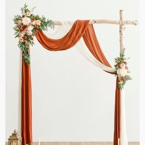 EUC Ling’s Moment Drapes and Arch Decor in Sunset Terracotta